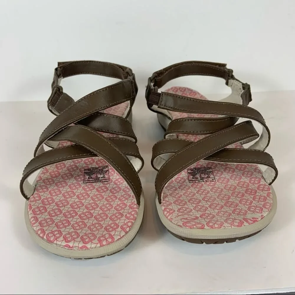 Merrell Dark Earth Performance Sandals Brown Pink Kid's Size Youth 4